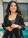 Black Colour Rayon Printed Kurti With Pant Dupatta Wholesalers In Delhi Aaradhna 2049